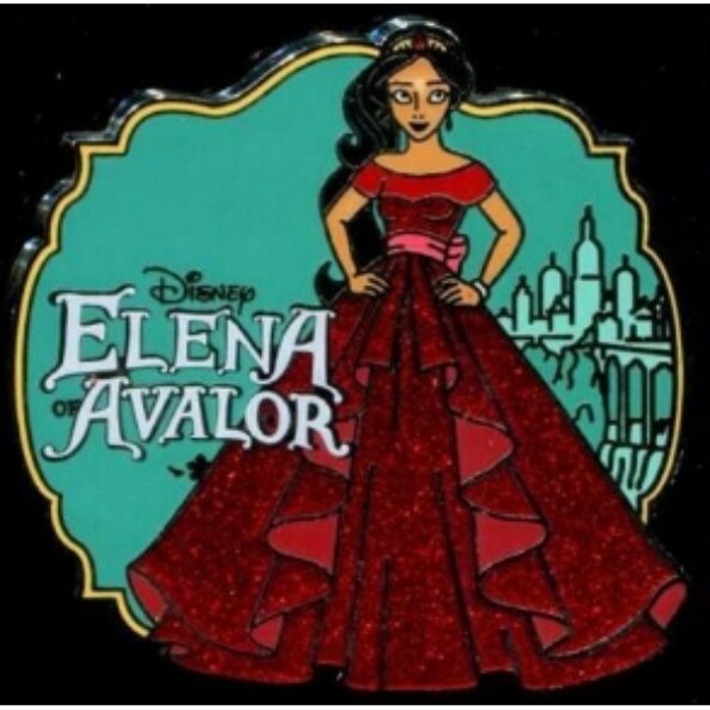 Disney Pin Elena of Avalor Disney Channel Red Glittery Gown Castle‎ 116440